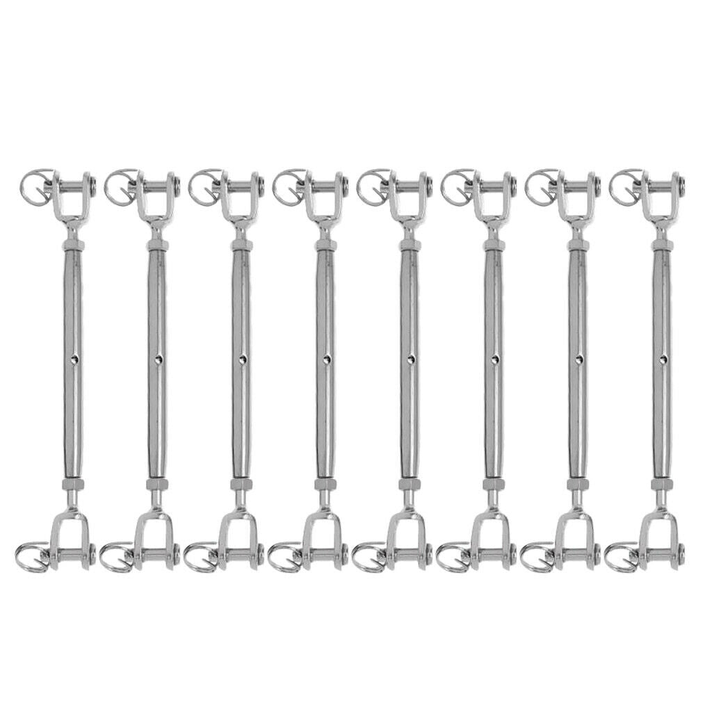 8x Stainless Steel Jaw Turnbuckles Wire Rigging Screws for Sailboat M5