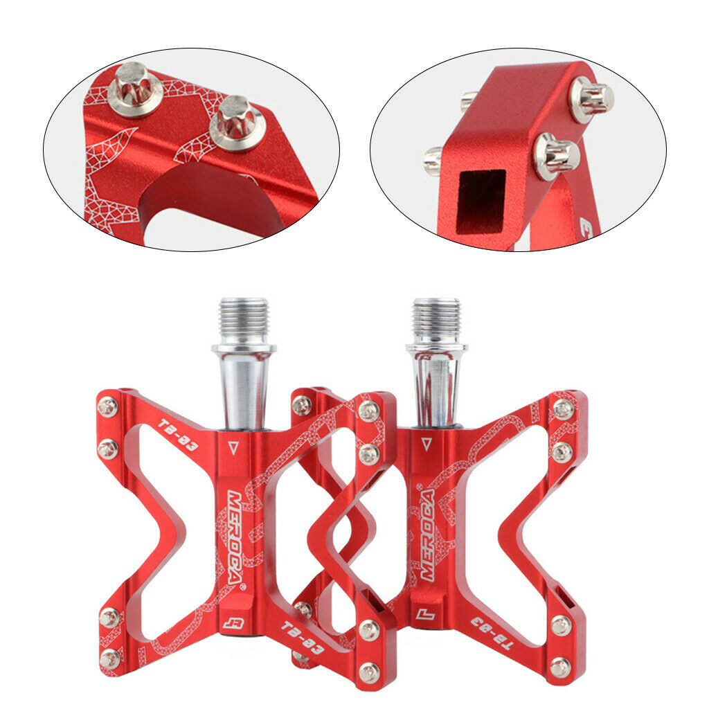Bike Pedal Mountain Road Bicycle Flat Platform MTB Cycle 9/16" Red