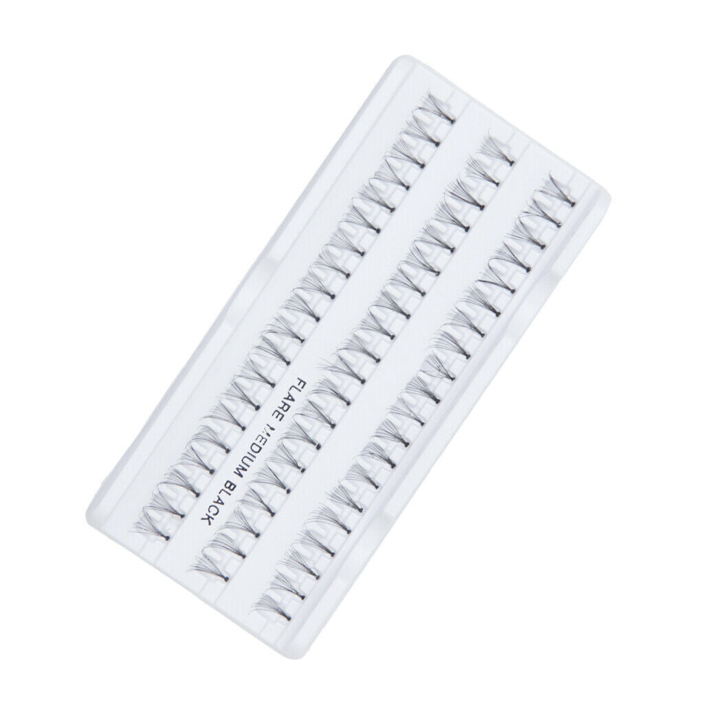 60 Pack Extension False Eyelashes Makeup Long Black Eyelash Cluster 10mm