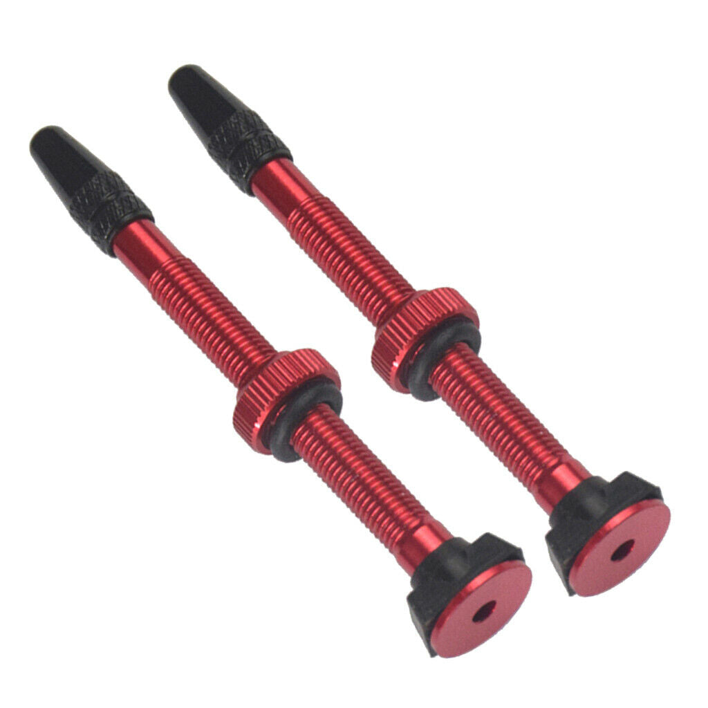 4x Aluminum 60mm Red Mountain Bike Tubeless Presta Valve Stem Kit Universal