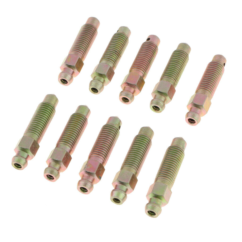 10 M8 X 1mm 38mm Bleed Screw Nipple Brake Caliper Wheel Brake Cylinder