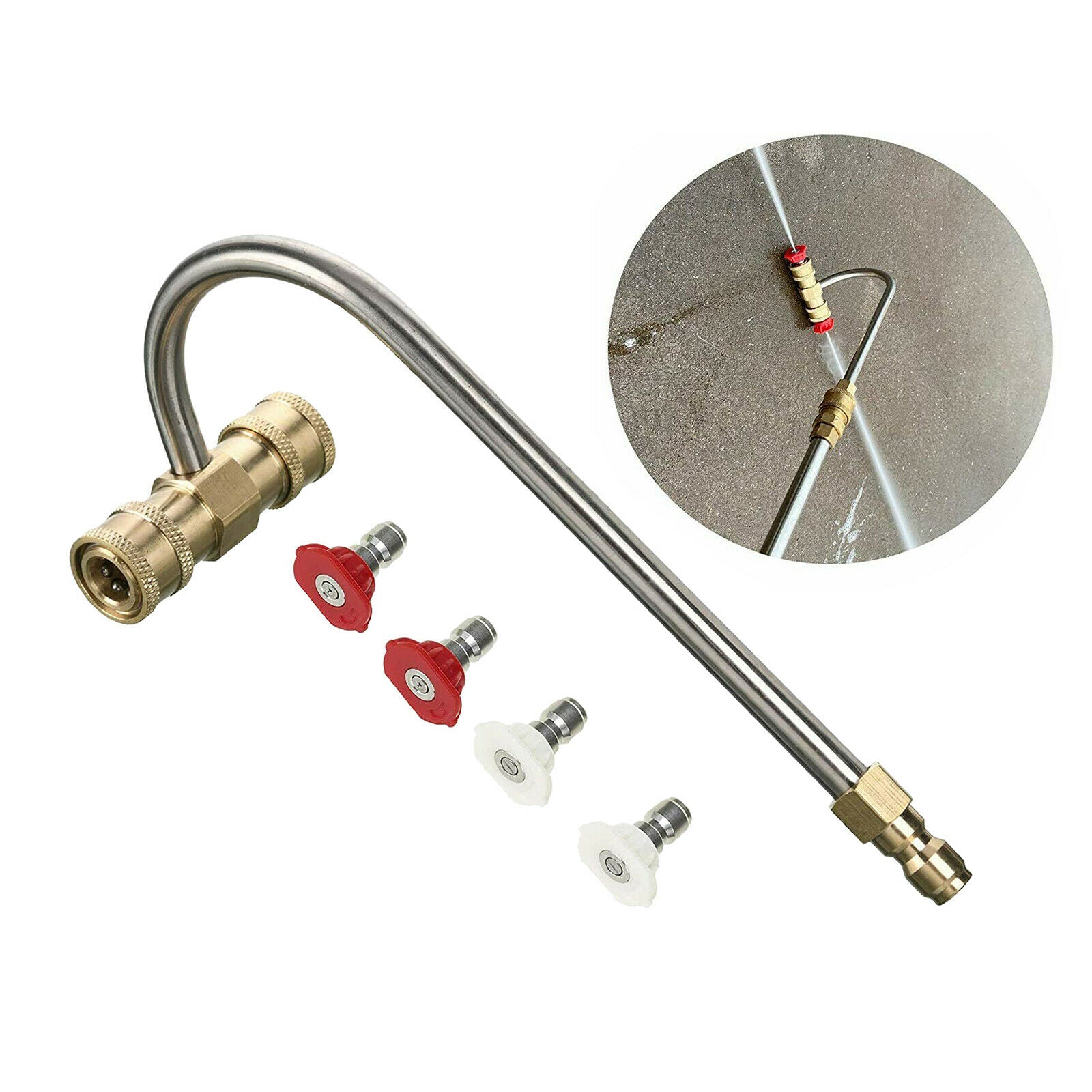 Curved Pressure Washer Gutter Cleaning Attachment for Home Car 4000 PSI