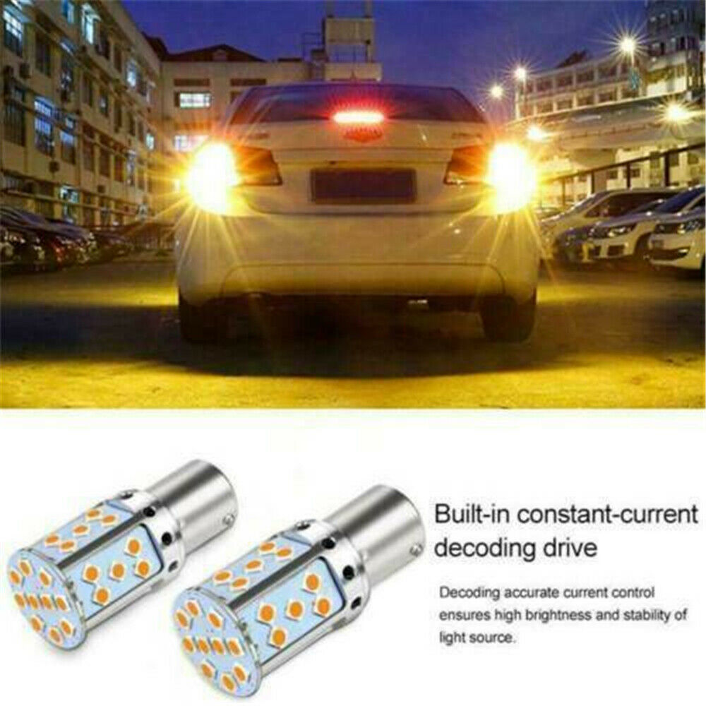 2Pcs BAU15S 7507 PY21W 1156PY Canbus Amber LED Bulbs For Car Turn Signal Light