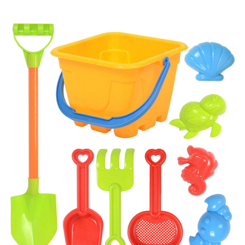 Kids Summer Sand Beach Game Toys Outside Sandpit Tool Water Game 9pcs Bucket