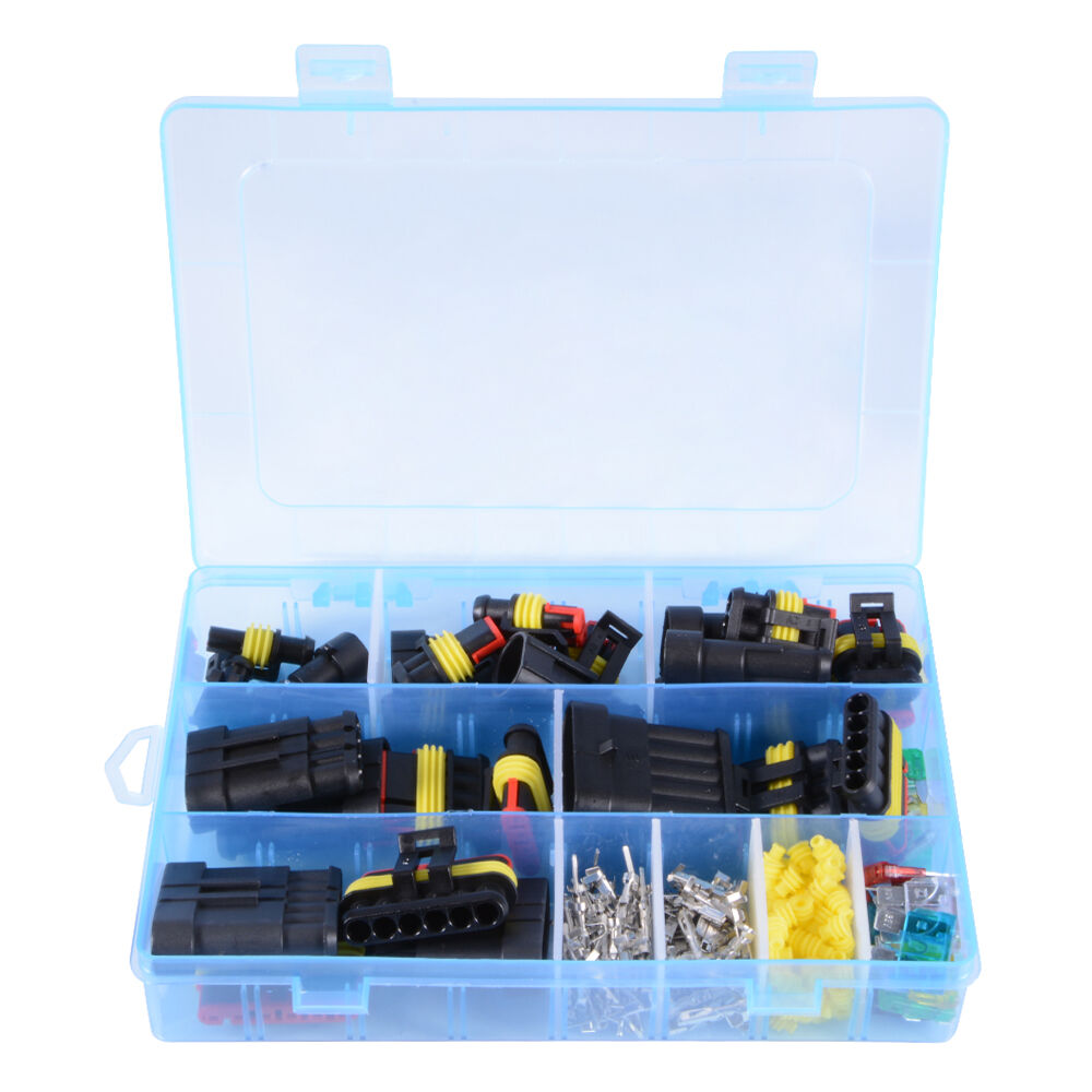 1/2/3/4/5/6 Pin Way Car Waterproof Electrical Connector Terminal+Blade Fuses Kit