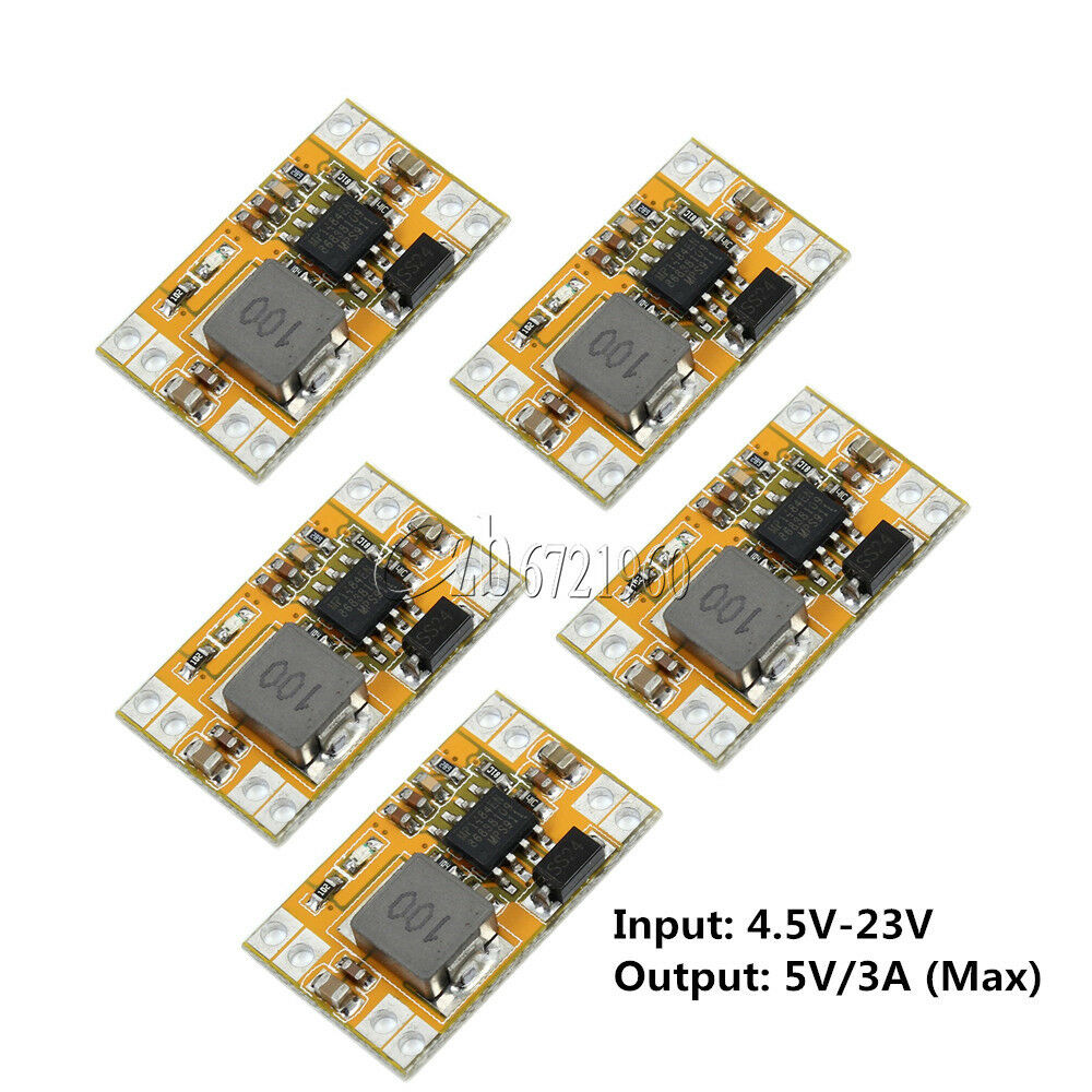 5PCS DC-DC 9V/12V/19V to 5V 3A USB Buck Step down Charger Power Supply 4.5-23V