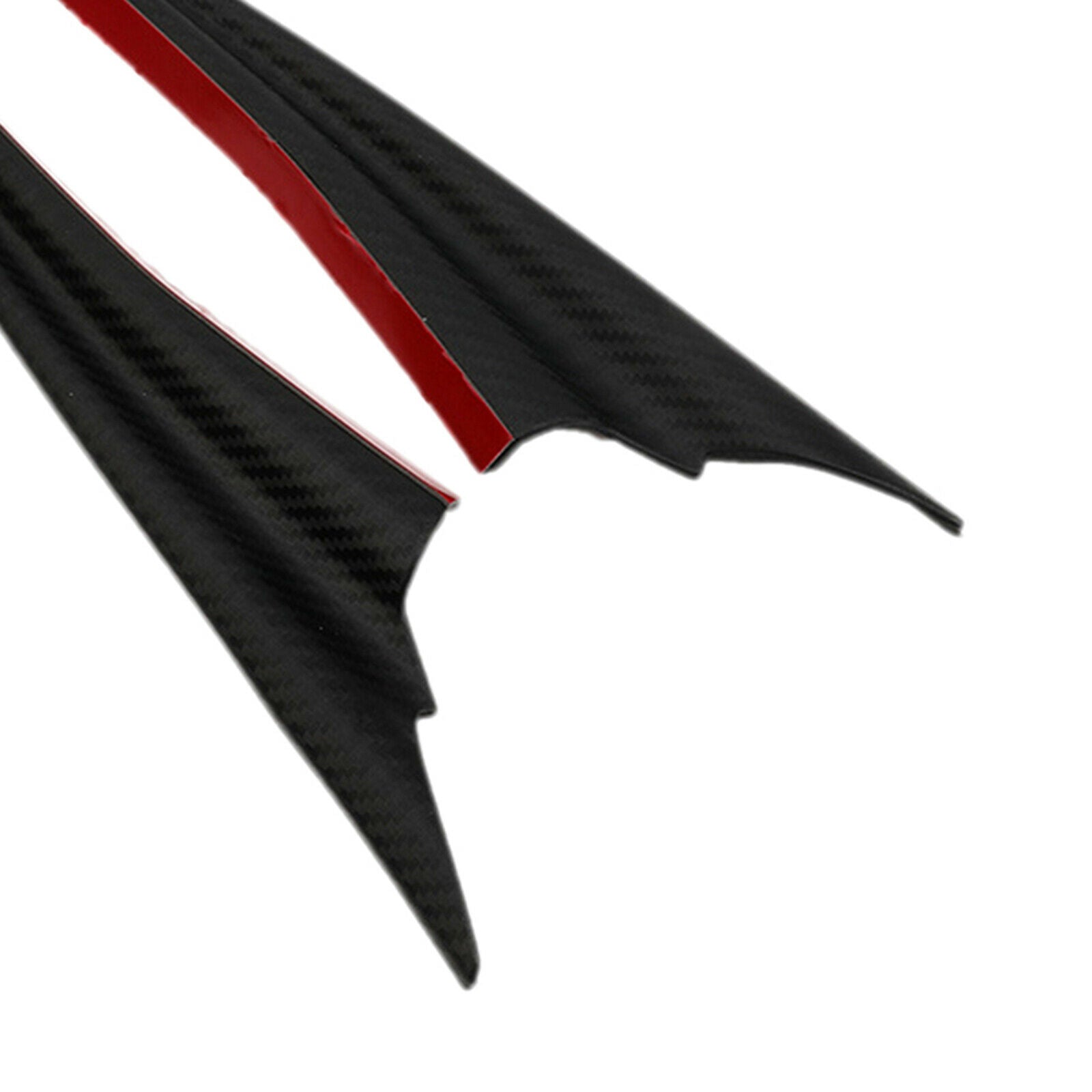 2x Vehicles Front Bumper Spoiler Diffuser Fins Valence Chin & Tape Black