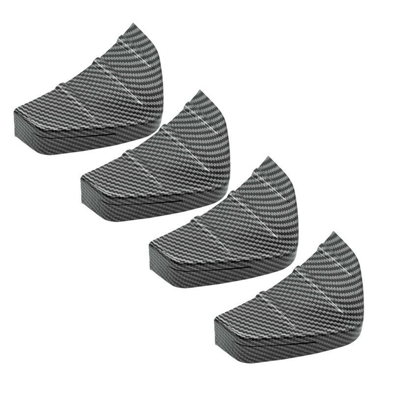4pc Car Rear Bumper Lip Diffuser Shark Fins Splitter Carbon Fiber for Universal