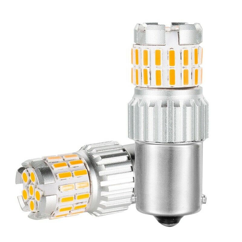2 x 1156 BA15S 7506 Amber Yellow Car LED Turn Signal Corner Light Bulb P21W X9Y5