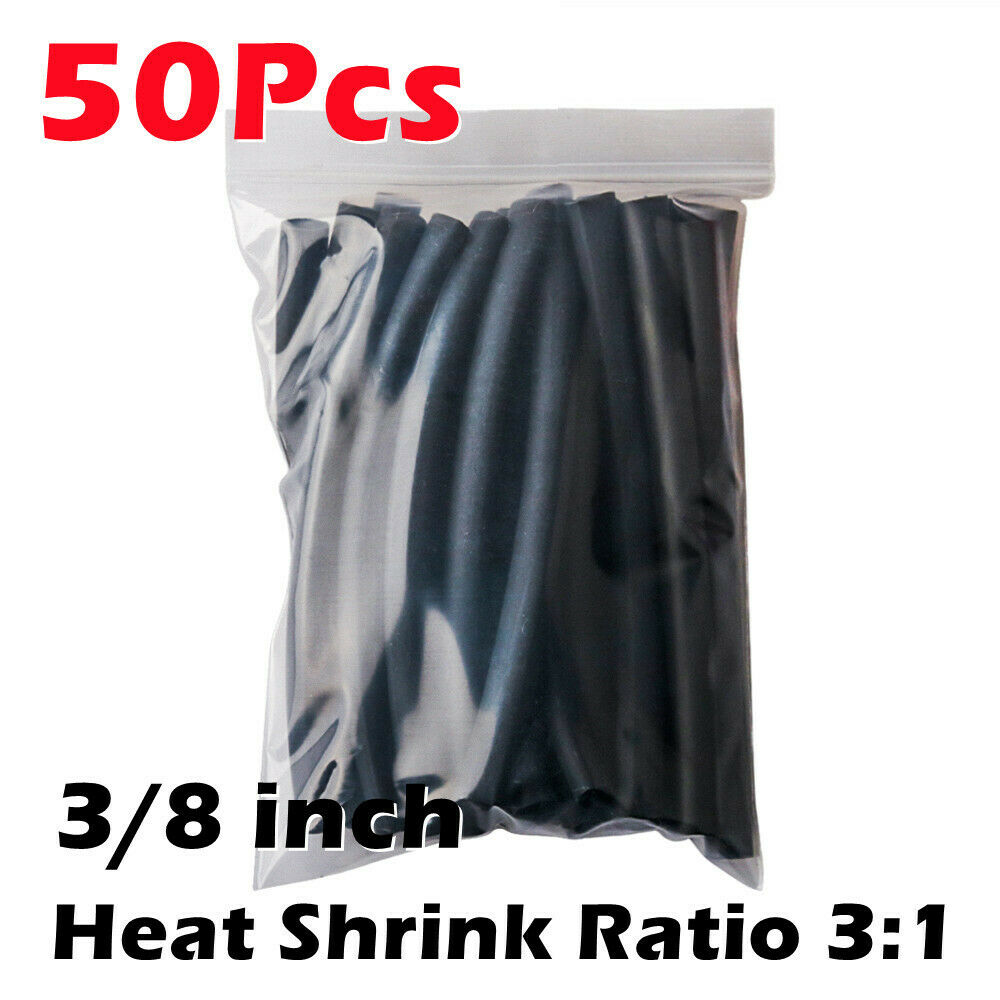 50Pcs 3:1 Marine Heat Shrink Tubing Wire Cable Sleeving Adhesive Glue Lined 3/8"