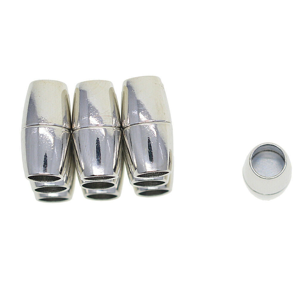 20x Barrel Tube Magnetic Clasp Closure   Round Leather Cord Kumihimo 5/6mm