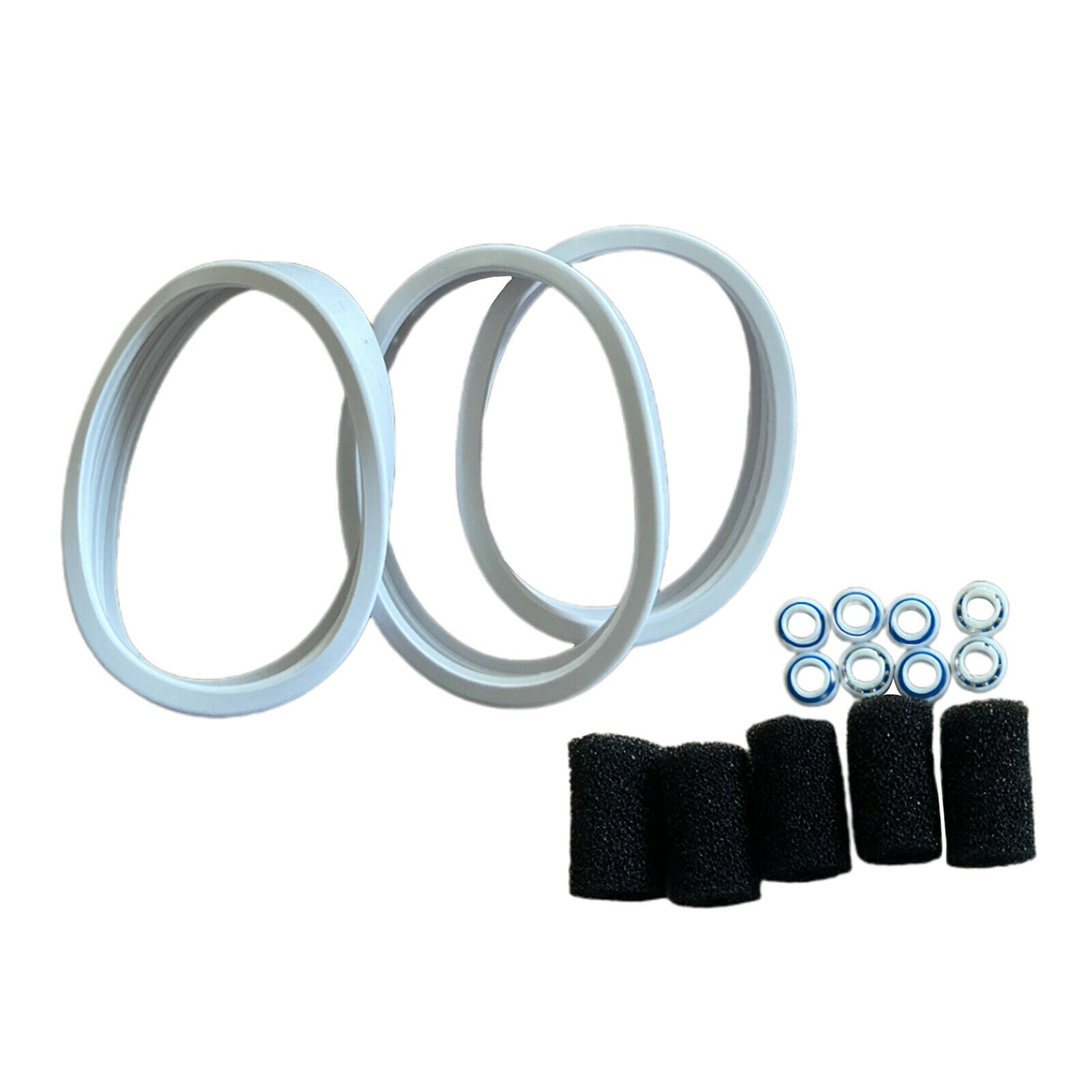 3pcs Tire w/ 8 Bearing & 5 Replacement Cottons for Polaris 180 280 360 380
