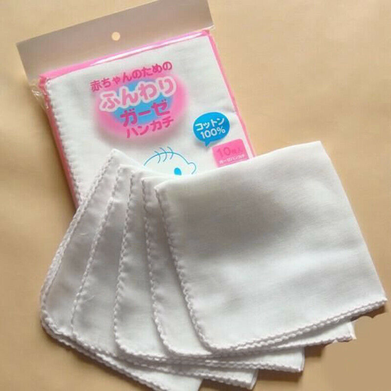 10Pcs Newborn Kid Baby Soft Feeding Towel Waterabsorption Cotton Square Scarf HN