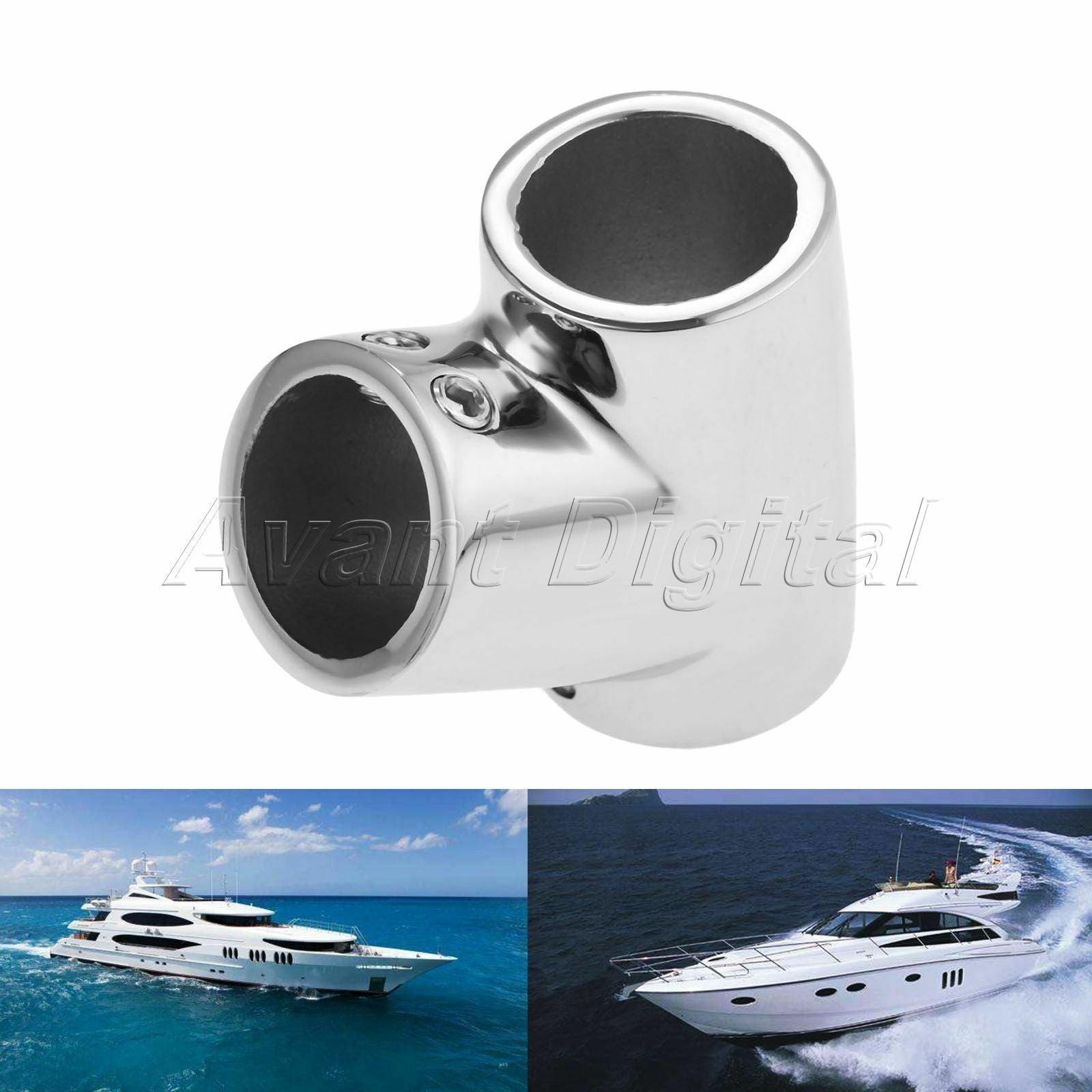 Boat Hand Rail 60 Degree Tee For 7/8" 22mm Tube Pipe 316 marine stainless steel