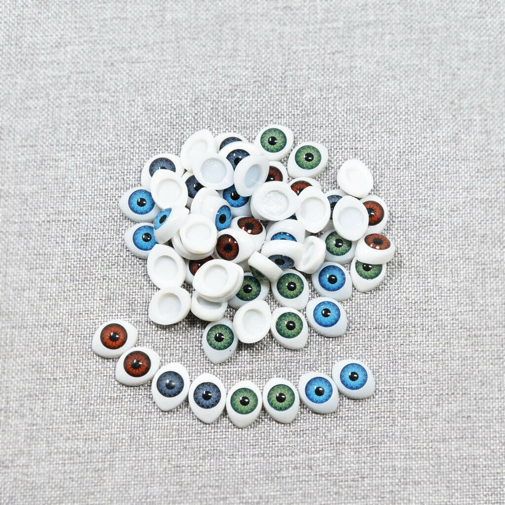 60x Plastic Glass Gothic Eyes Embellishments Handmade Accessories for Craft