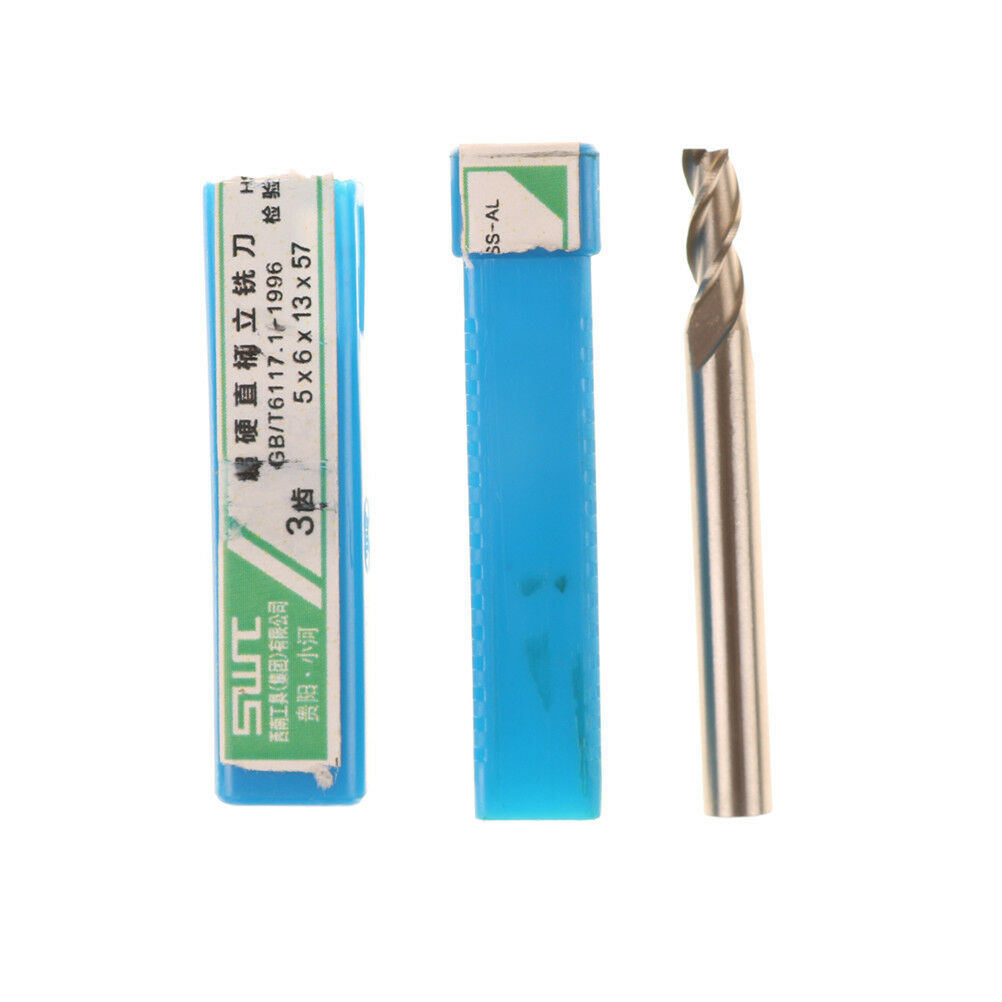 5*6*13*57mm 3 Flute HSS CNC End Mill Cutter Straight Shank Bit Extende.l8