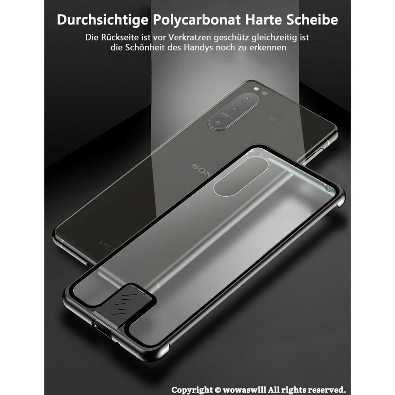 For Sony 1/5/10 II Easy Lock Matte Hybrid Metal Frame Case Cover
