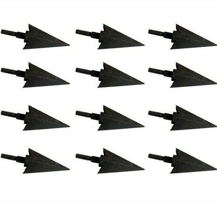 12x 100grain Metal Arrow Head Broadhead Hunting Arrowhead Archery Recurve Bow s