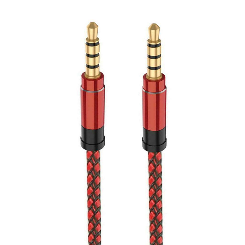 3.5mm   Male To Male Plug Headphone Stereo Audio Aux Cable Cord Nylon Braided