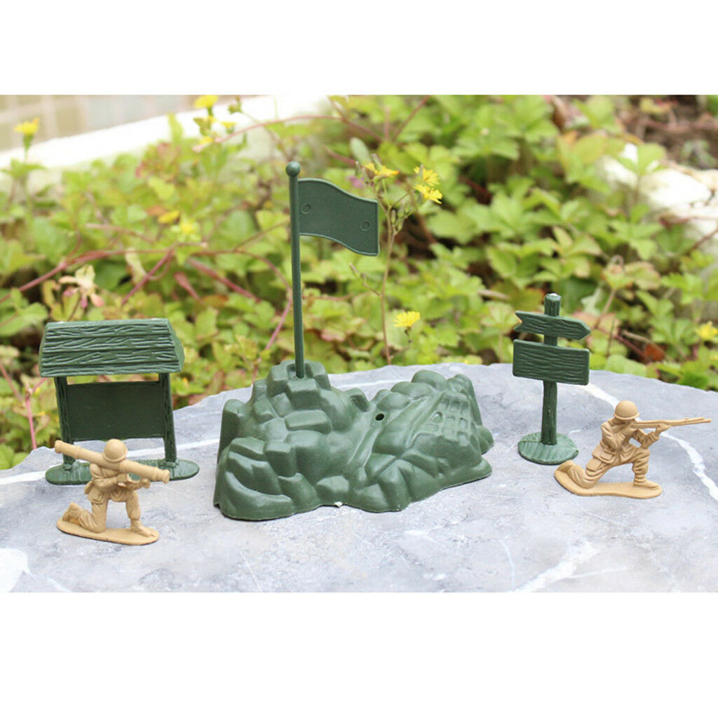 Plastic   Base Playset Army Men Soldiers Accs - 7pcs Castle Buliding