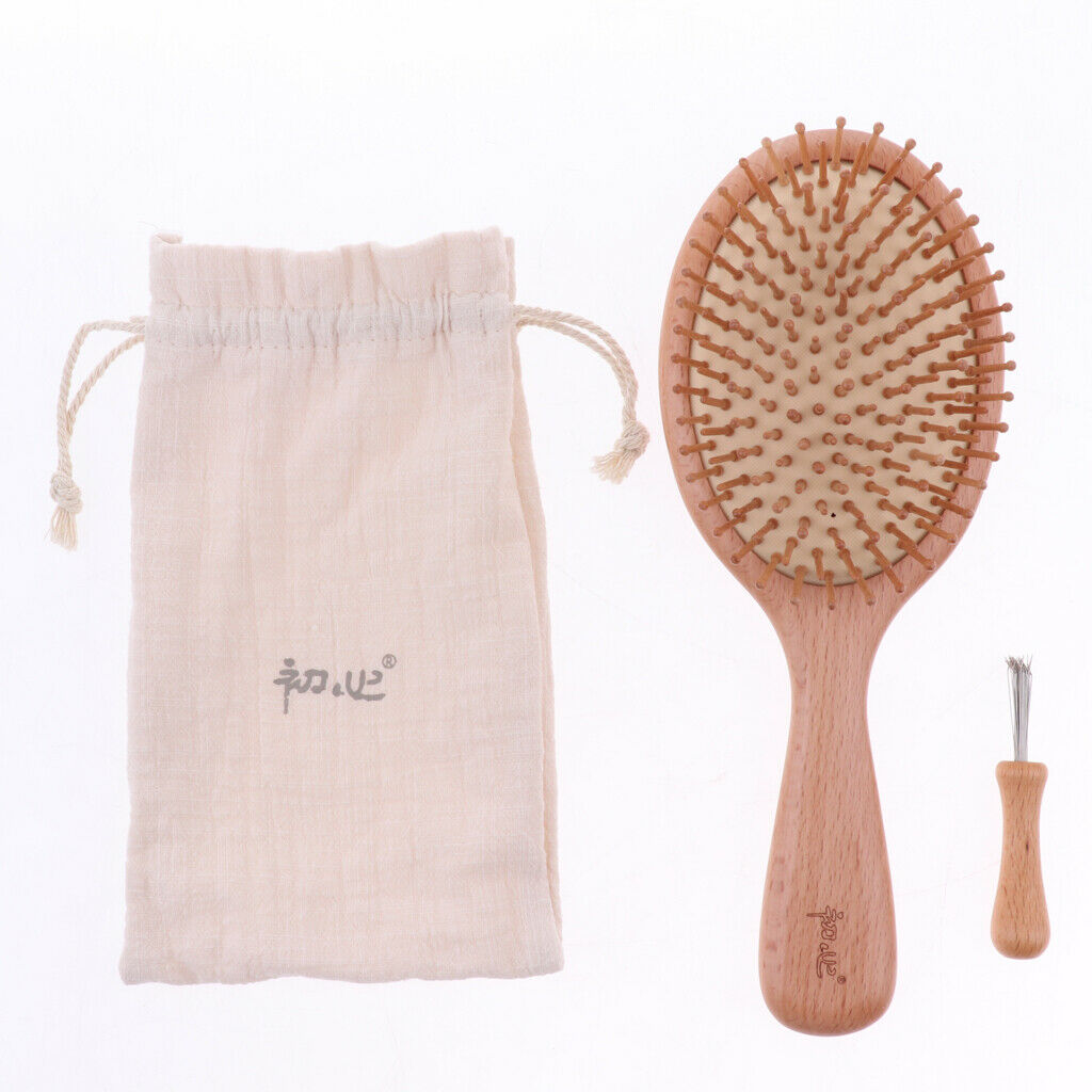 Wood Paddle Brush Massage Scalp Brush For Detangling Men Women Kids Hair 01