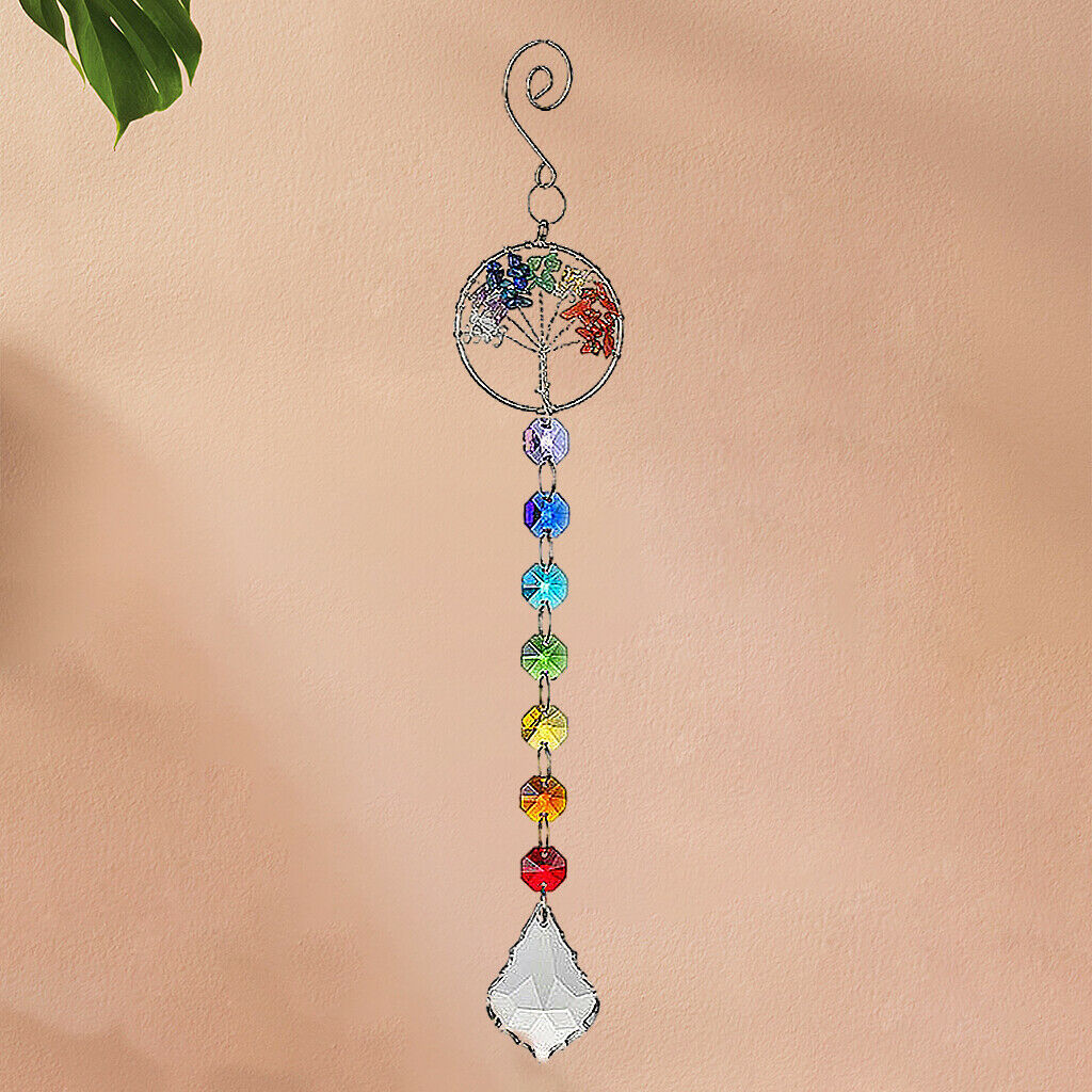 Rainbow Crystal Pendant Garden Tree Window Hanging Drops Decor Wind Chimes