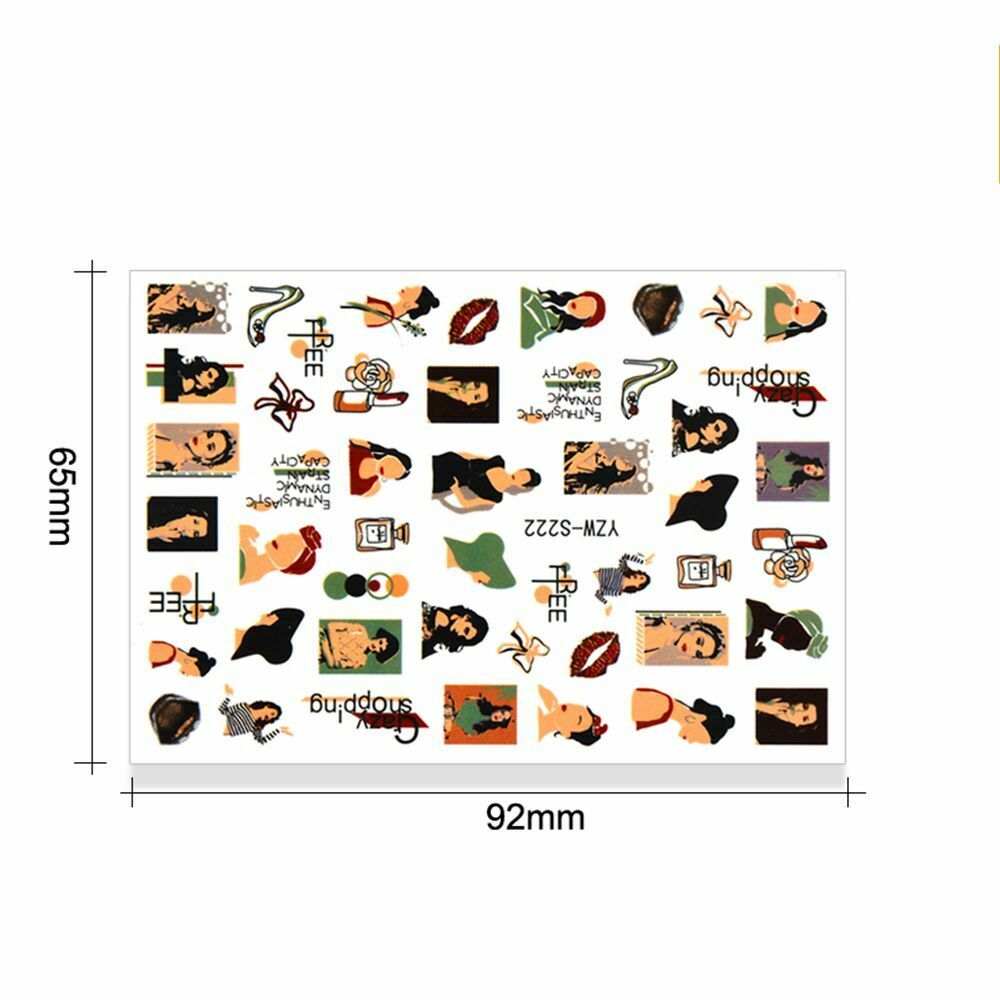 Orange Banana Leaf Adhesive Decals Nail Stickers Summer Fruit Manicure Decor