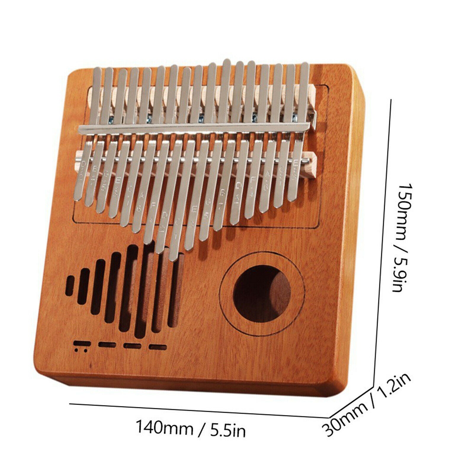 Professional Kalimba 17 Key Thumb Piano Wooden Mbira w/ Bag Tuner Hammer