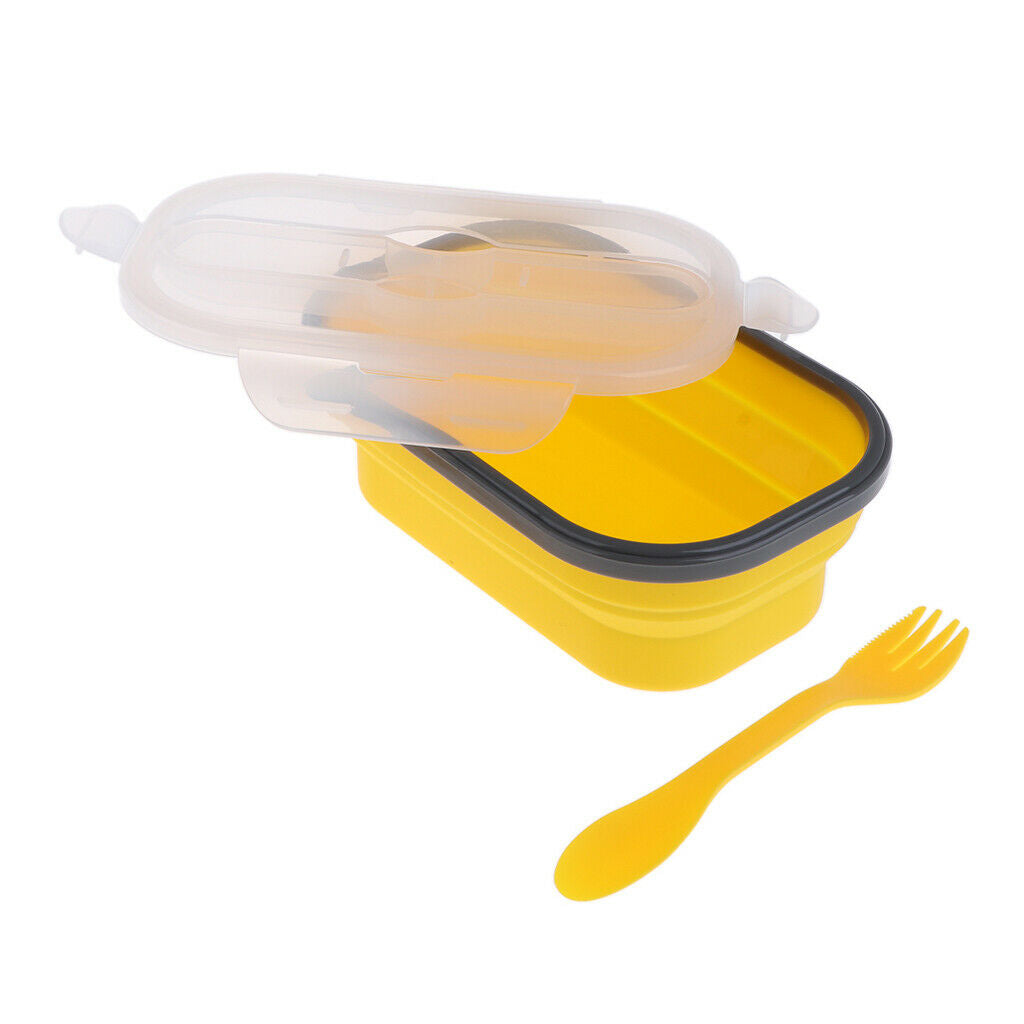 Collapsible Camping Bowl 850ml Outdoor Silicone Hiking Travel Bowl Yellow