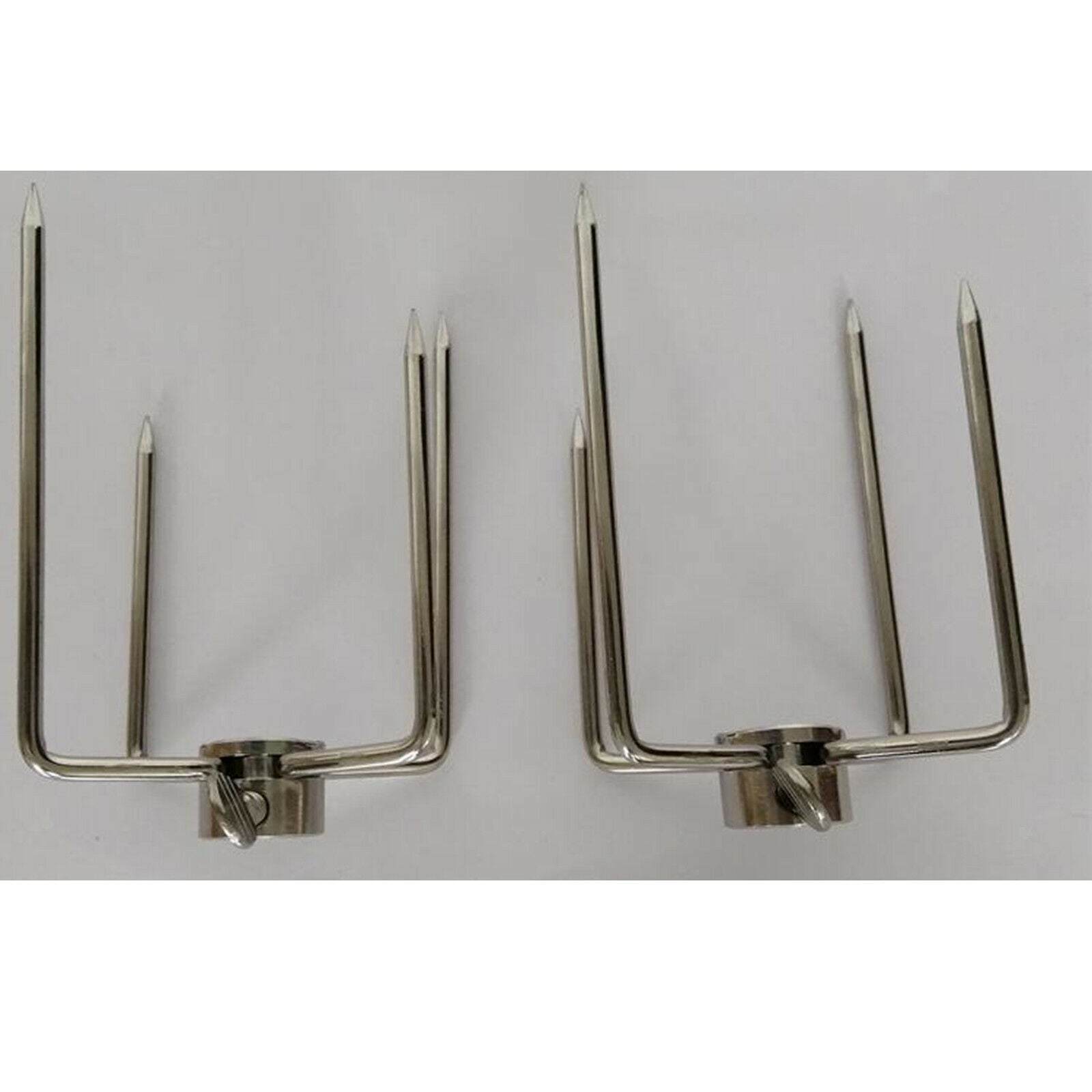 1 Pair Stainless Steel Rotisserie BBQ Spit Fork Chicken Beef Barbecue Tool