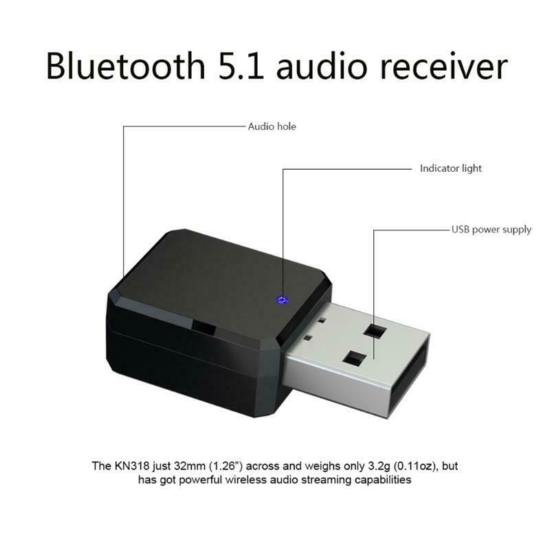 KN318 Bluetooth-compatible receiver dual output AUX USB stereo car hands-free