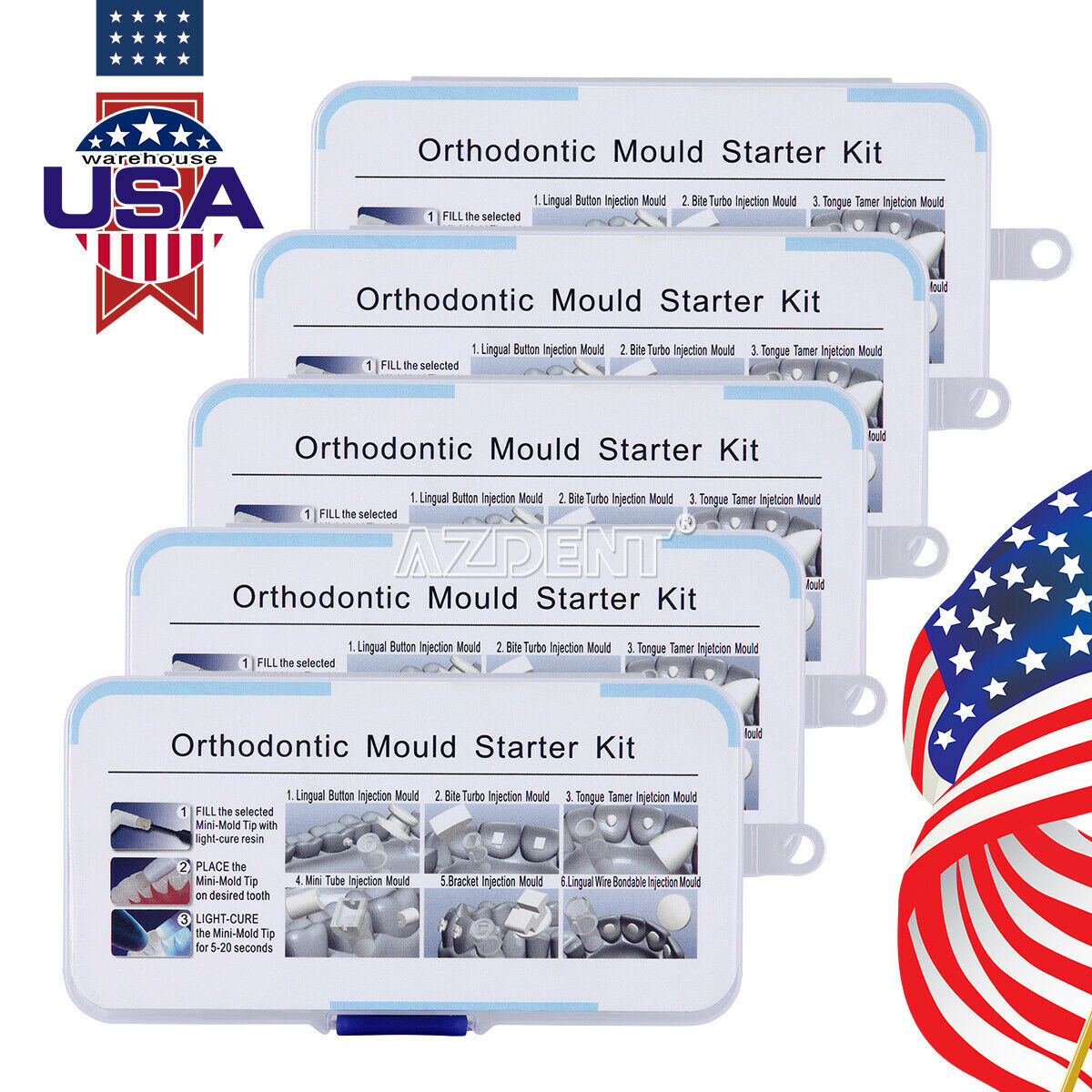 5 Packs Orthodontic Dental Mini Accessories Injection Mould Starter 6Type Mould