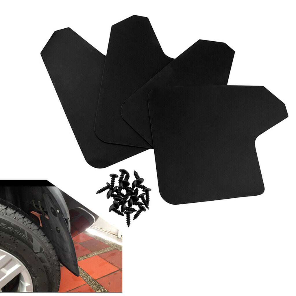 MF12-BAS-BLK Mud Guards Splash Protectors Car Set of 4 Pcs BLACK Front Rear