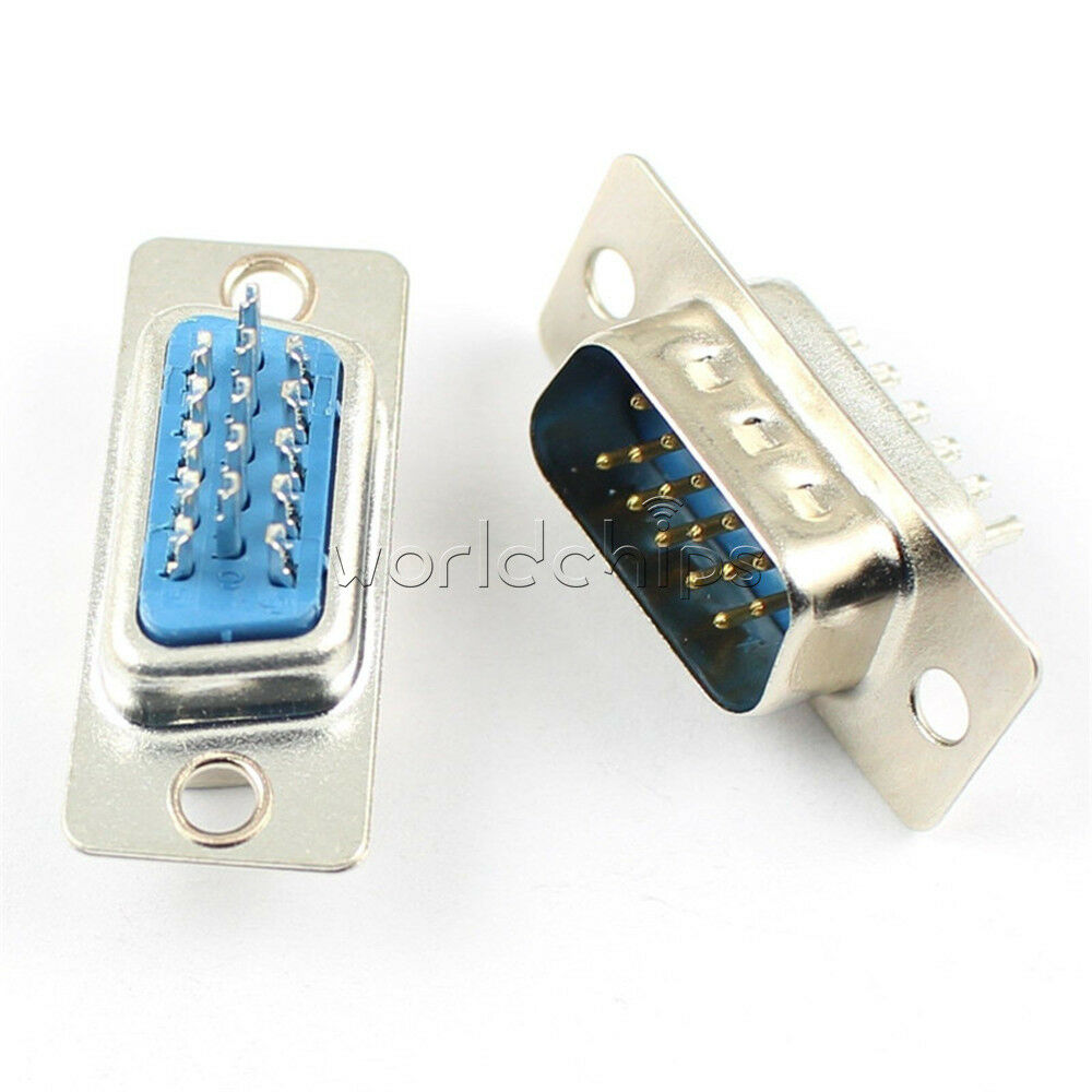 5PCS DB15 Male Plug Connector DB-15 15pin VGA Socket LCD Monitor D-SUB