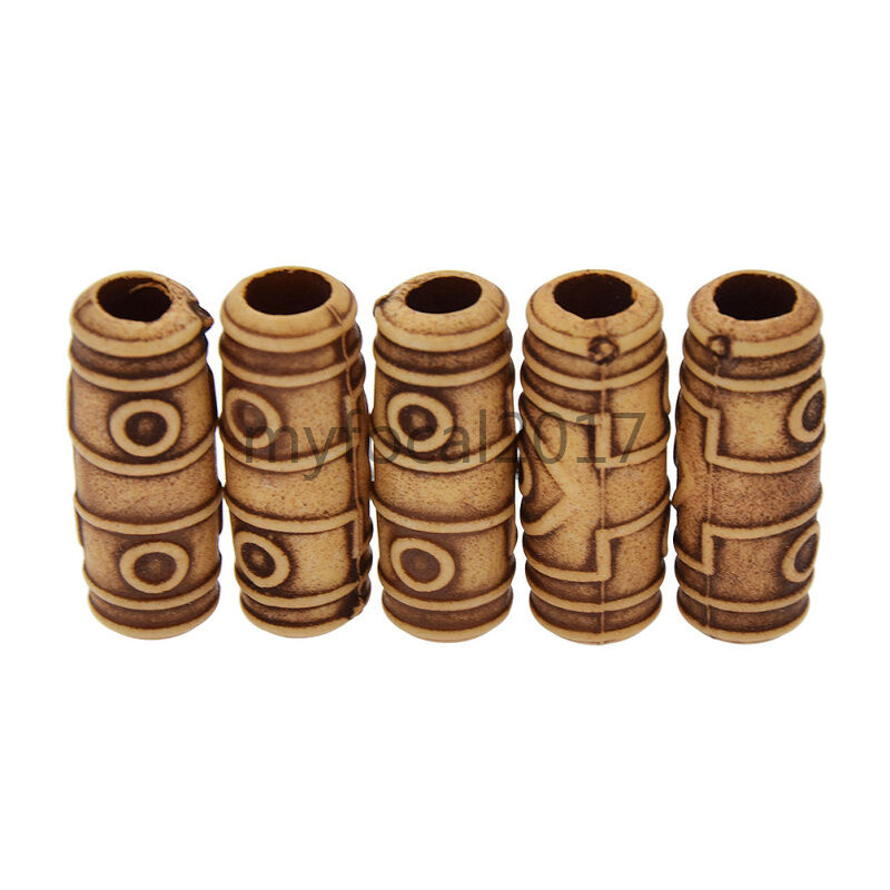10 Pcs Wooden Color Dreadlock Hair Beads Hair Extension Fashion Jewelry Craft