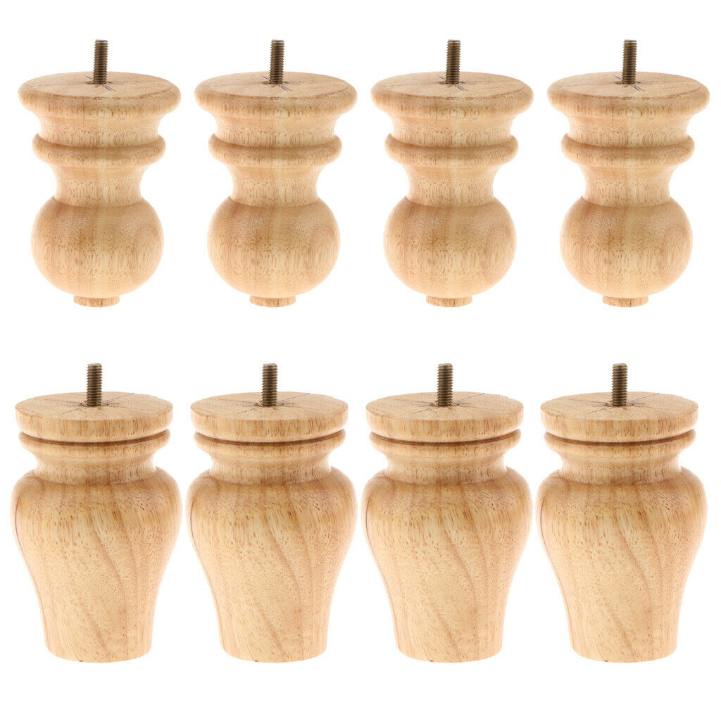 4 x Wood Sofa Leg Plinth Feet Holder for Furniture Cupboard Cabinet Couch 01