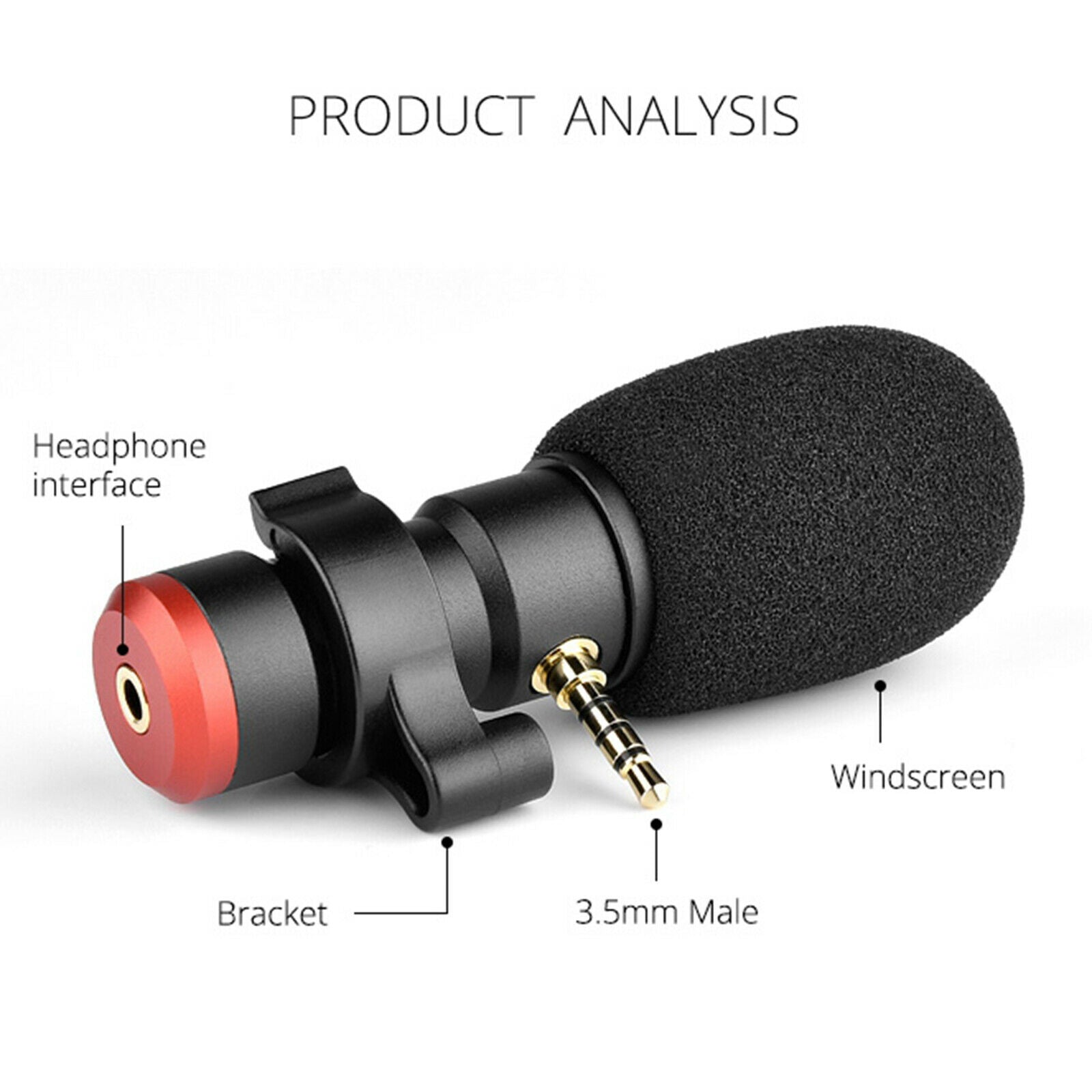 Portable Professional Video 3.5mm Stereo Studio Microphone For Mobile Phone