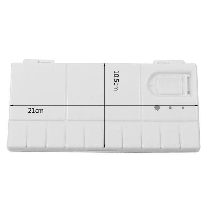 White Plastic Paint Palette Box Watercolor Tray With 25 Grids Flip Cap Folding