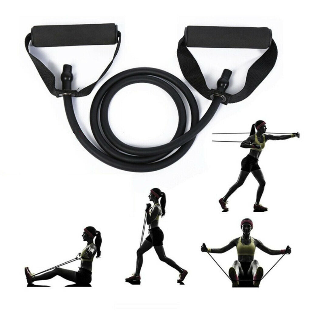2x TPE 15lbs Yoga Pull Up Rope Resistance Bands Fitness Rubber Expander