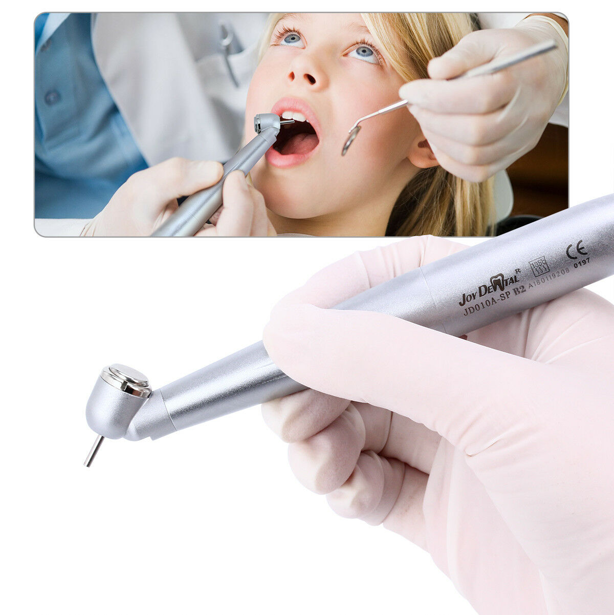 Nsk Style Dental 45° E-generator LED High Speed Handpiece Push Button 2 holes