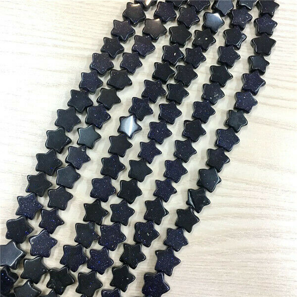 1 Strand/20Pcs 13x5mm Blue Sand Stone Pentagram Star Spacer Loose Beads HH648