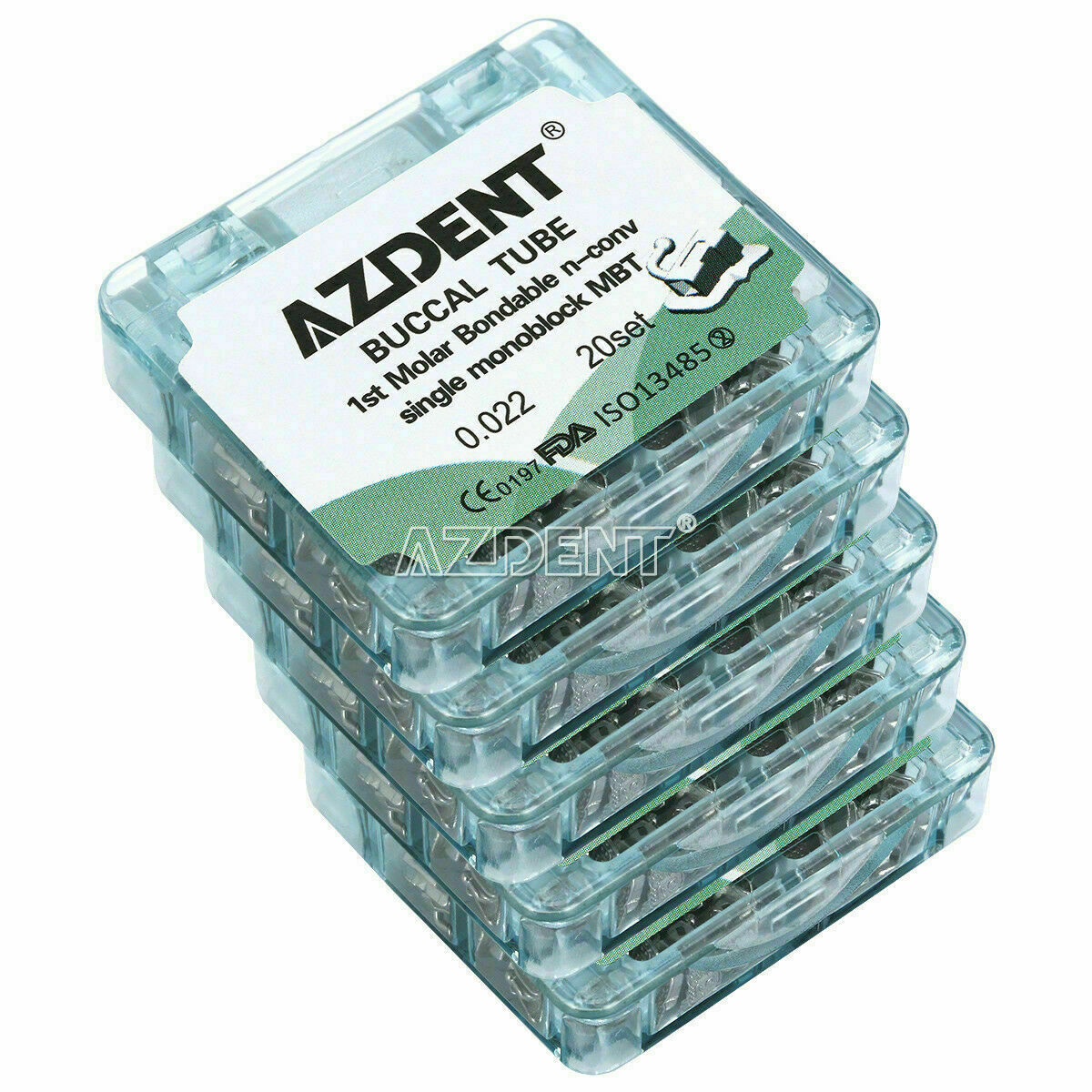 100 X Orthodontic Bonding Buccal Tube Dental For 1st Molar MBT 0.022 AZDENT CA
