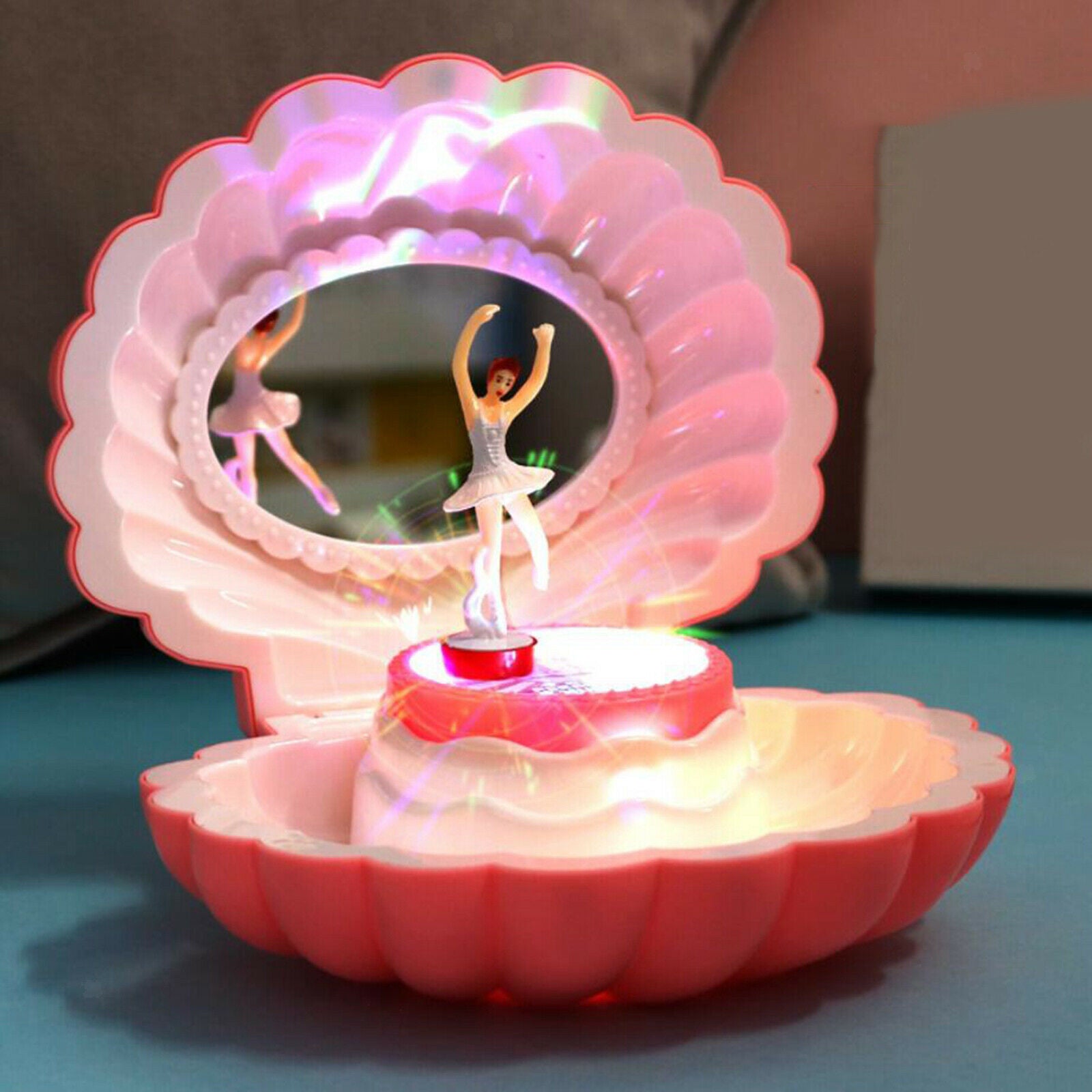 Dancing Ballet Girl Shell Music Box with Light Christmas Stocking Filler for