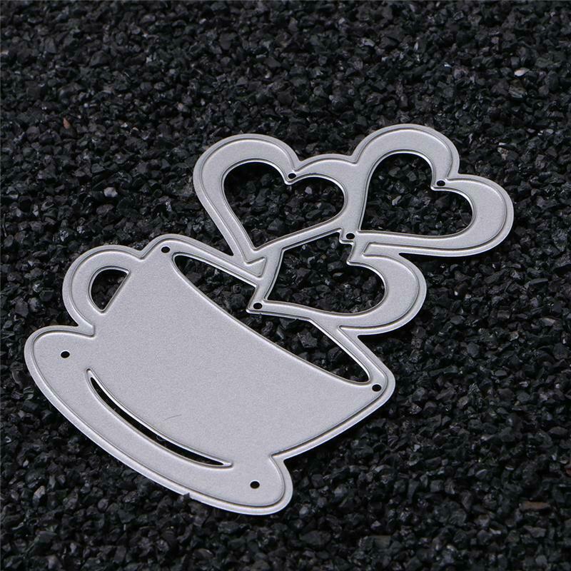 Heart Coffee Cutting Dies Stencils Scrapbook Album Paper Cards Embossing Craft