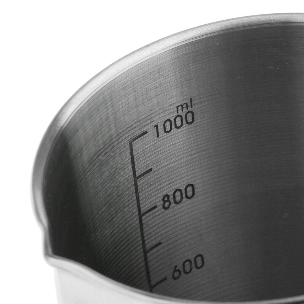 Set of 2, 1L Stainless Steel Measuring Jug Measure Cup Dishwasher Safe