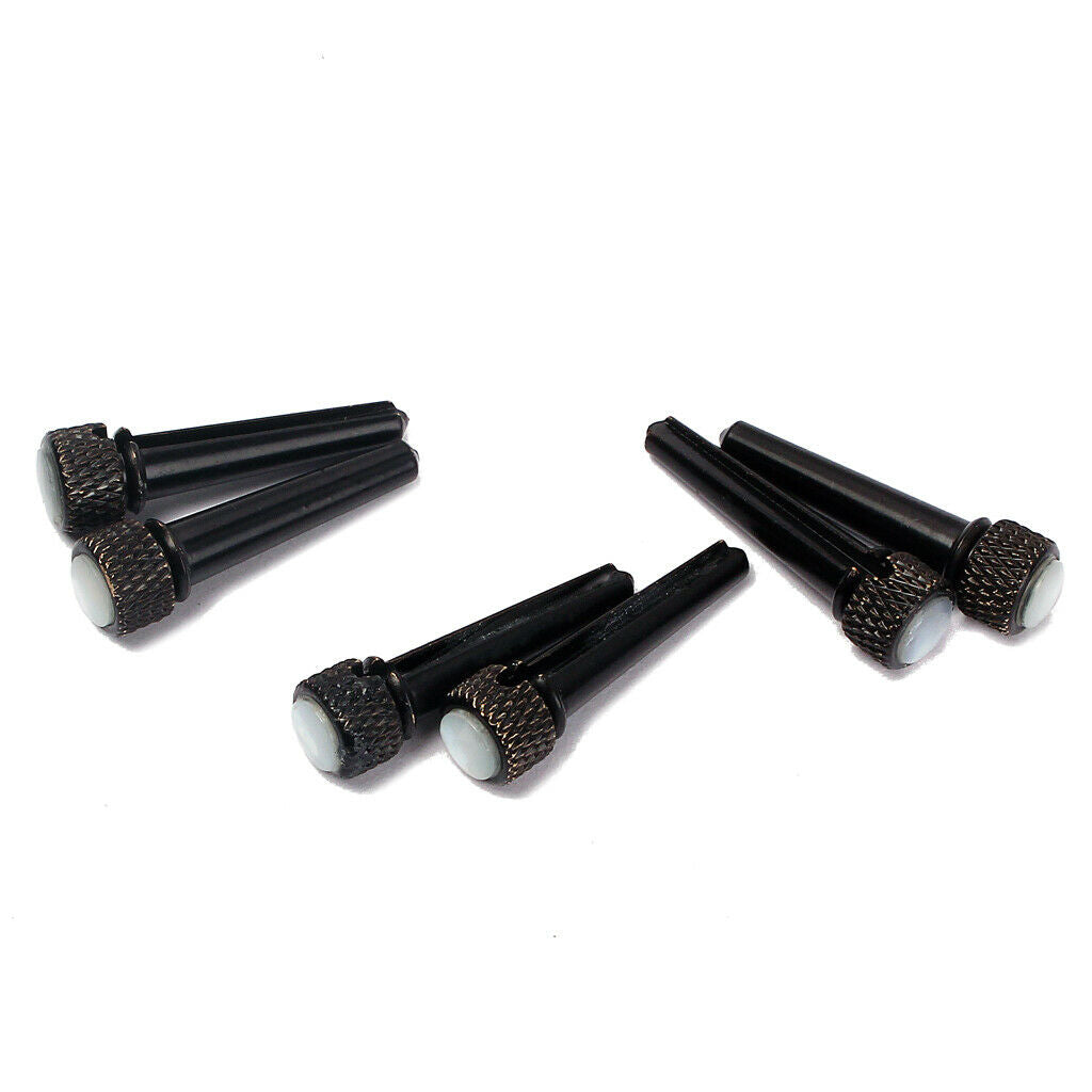 Set of 6 Copper Acoustic Guitar/Mandolin Bridge Pins Replacement-Black