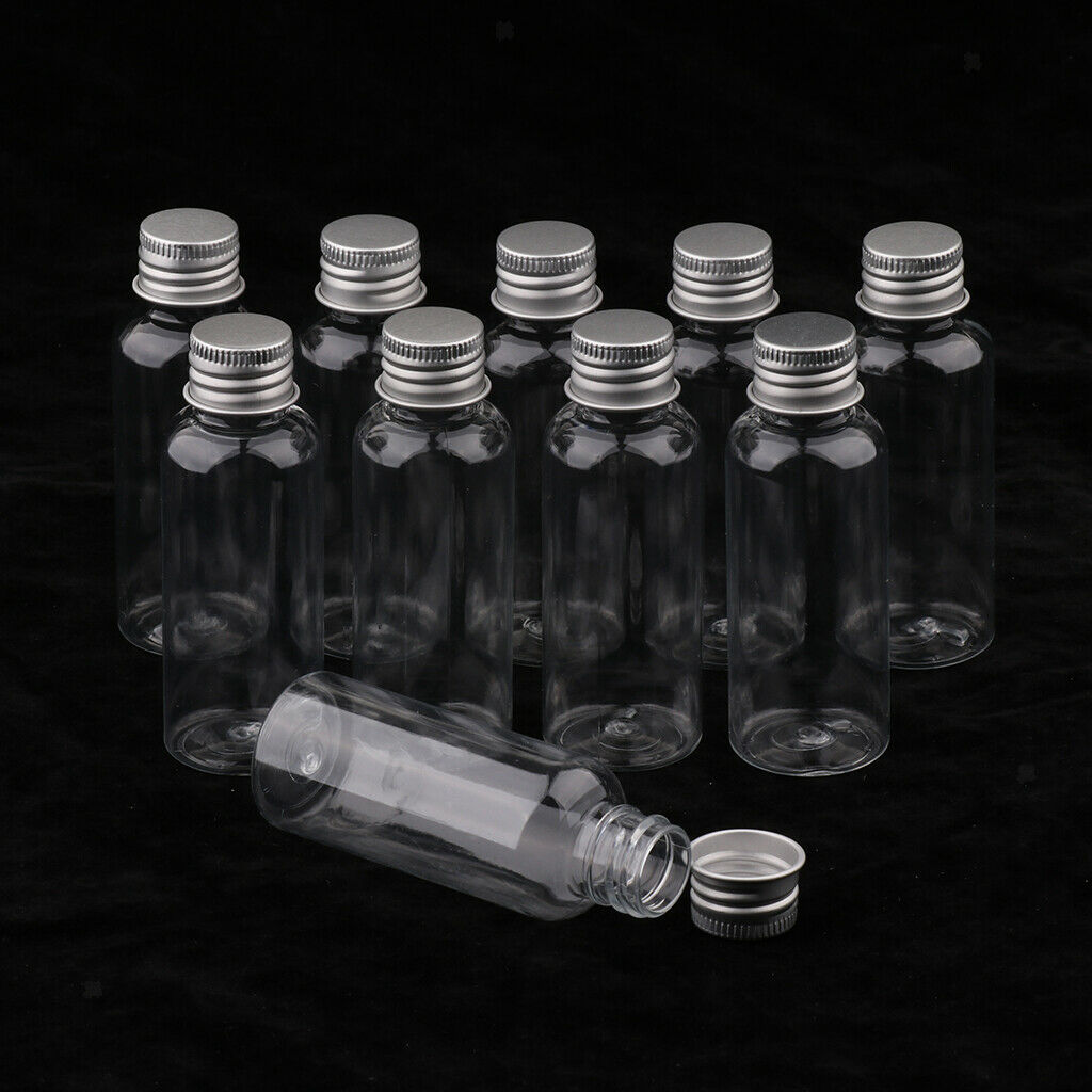 60pcs 50ml Clear Plastic Empty Liquid Sample Bottles Storage Container Vials