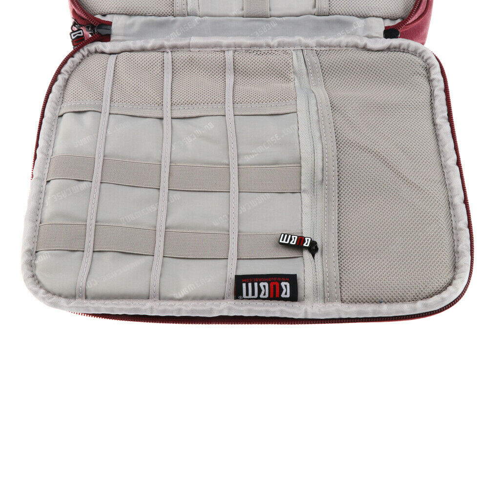 Soft Storage Bag Digital Accessories Case Mobile Power Headset Cable L red