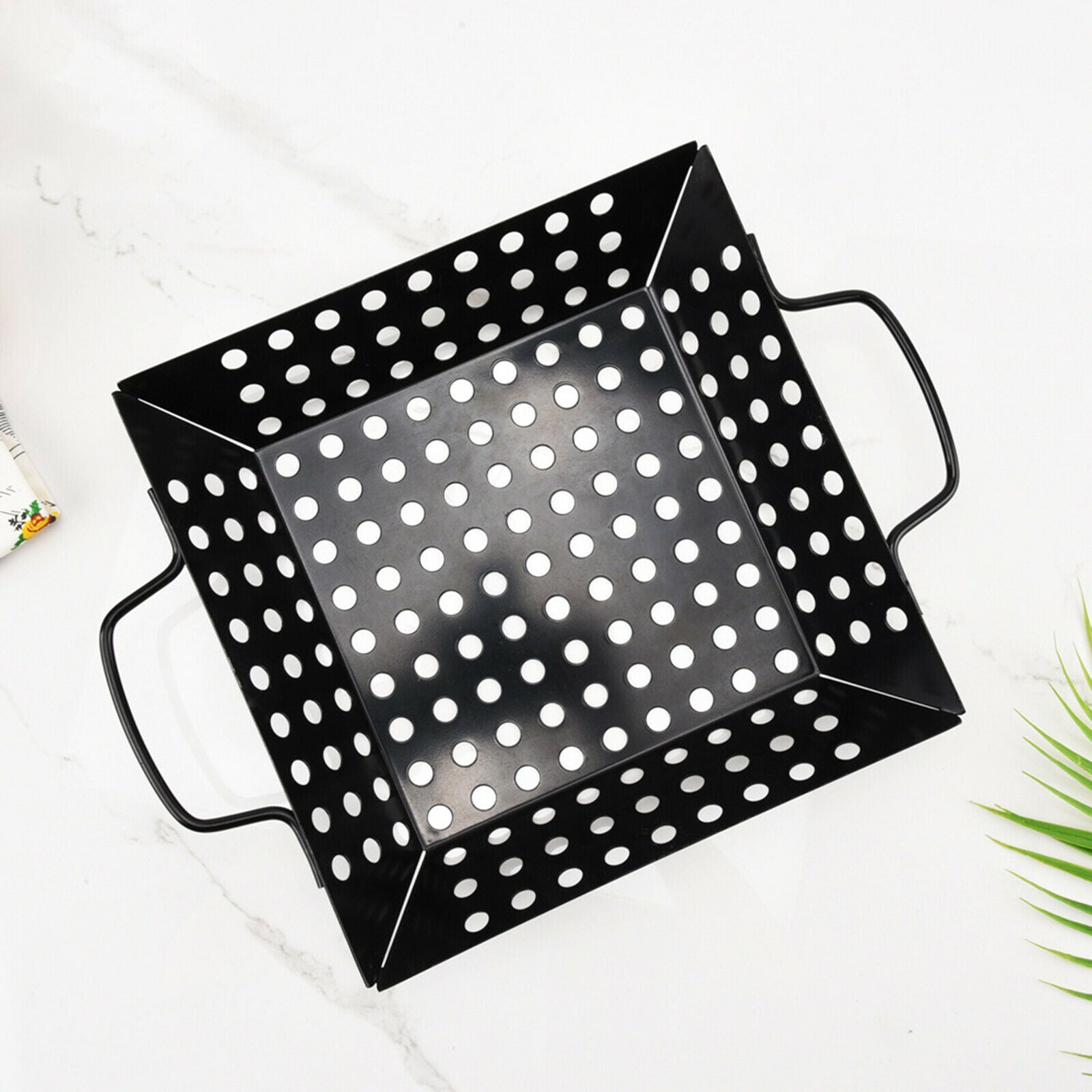 Non-Stick BBQ Pans Grill Basket Picnic Camping Cooking Fish Meat Seafood