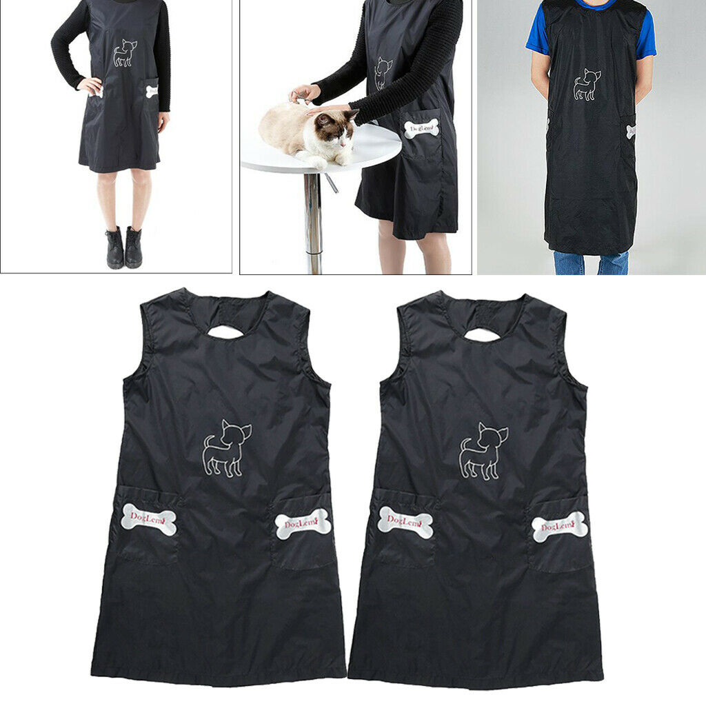2x Pet Grooming Apron Pet Shop Workwear Smocks for Dog Cat Hairdressing Size_M